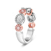 1.05CT PINK & WHITE DIAMOND 18KT WHITE & ROSE GOLD ROUND & OVAL ANNIVERSARY RING
