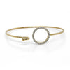 .32CT DIAMOND 18KT YELLOW GOLD CLASSIC CIRCLE OF LIFE LOVE KNOT BANGLE BRACELET