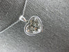 ESTATE .40CT DIAMOND 18KT WHITE GOLD 3D ROUND & BAGUETTE HEART FLOATING PENDANT