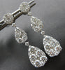 LARGE 3.2CT DIAMOND 18KT WHITE GOLD 3D CLASSIC TEAR DROP FLOWER HANGING EARRINGS