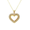 ESTATE .70CT DIAMOND 18KT YELLOW GOLD 3D 2 ROW OPEN HEART LOVE FLOATING PENDANT