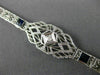 ANTIQUE 1.22CT DIAMOND & AAA SAPPHIRE 14K WHITE GOLD 3D FILIGREE BRACELET #21631