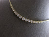 ESTATE LARGE 1.15CT DIAMOND 14K YELLOW GOLD GRADUATING V SHAPE BAR LOVE NECKLACE