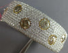EXTRA LARGE 15.56CT WHITE & YELLOW DIAMOND 18KT 2 TONE GOLD CUFF BANGLE BRACELET