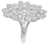LARGE 3.90CT DIAMOND 18KT WHITE GOLD 3D ROUND & BAGUETTE FLOWER BALLERINA RING