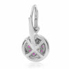 1.04CT DIAMOND & AAA RUBY 14KT WHITE GOLD FLOWER LEVER BACK HANGING EARRINGS