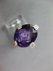 LARGE 5.90CT DIAMOND & AAA AMETHYST 14KT WHITE GOLD OVAL FRIENDSHIP PROMISE RING