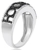 ESTATE .43CT WHITE & BLACK DIAMOND 14KT WHITE GOLD 3D MULTI CIRCULAR FUN RING