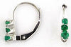 .40CT AAA EMERALD 14KT WHITE GOLD 3D 3 STONE JOURNEY LEVERBACK HANGING EARRINGS