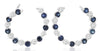 2.42CT DIAMOND & AAA SAPPHIRE 14K WHITE GOLD SHARED PRONG CIRCULAR HOOP EARRINGS