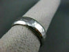 ESTATE WIDE 14KT WHITE GOLD MATTE & SHINY HAMMER LOOK MENS WEDDING RING BAND 612