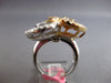 EXTRA LARGE 3.80CT DIAMOND 18KT WHITE ROSE GOLD DOUBLE OVAL FLORAL COCKTAIL RING
