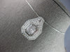 EXTRA LARGE 2.20CT DIAMOND 14KT WHITE GOLD ROUND & BAGUETTE DOUBLE HALO PENDANT