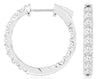 2.0CT DIAMOND 14KT WHITE GOLD 3D ROUND INSIDE OUT HUGGIE HOOP HANGING EARRINGS