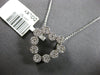 .50CT DIAMOND 14KT WHITE GOLD 3D MULTI FLOWER OPEN HEART SHAPE FLOATING PENDANT