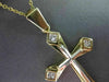 ESTATE .40CT DIAMOND 14K WHITE & YELLOW GOLD 3D PRINCESS CUT CROSS PENDANT 21597