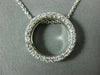 ESTATE .65CT DIAMOND 14KT WHITE GOLD 3D CLASSIC CIRCLE OF LIFE PENDANT #1072