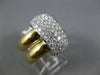 ESTATE LARGE .84CT DIAMOND 18KT 3D 2 TONE GOLD RECTANGULAR PAVE DOUBLE FUN RING