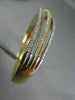 ANTIQUE WIDE 1.79CTW DIAMOND 18K TRI COLOR GOLD MULTI ROW BANGLE ONE OF A KIND!!