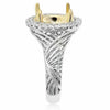 .52CT DIAMOND 14KT TWO TONE GOLD OVAL & ROUND HALO SEMI MOUNT ENGAGEMENT RING