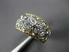 ESTATE WIDE .26CT DIAMOND 14KT 2 TONE GOLD 3D FLOWER FILIGREE ANNIVERSARY RING