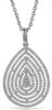 ESTATE .50CT DIAMOND 14KT WHITE GOLD 3D MULTI ROW TEAR DROP FUN FLOATING PENDANT