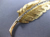 EXTRA LARGE .92CT DIAMOND 14KT YELLOW GOLD 3D HAND CRAFTED LEAF BROOCH PIN