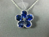 ESTATE 1.99CT DIAMOND & AAA SAPPHIRE 18KT WHITE GOLD 3D FLOWER FILIGREE PENDANT