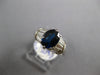 ESTATE WIDE 2.9CT DIAMOND & AAA SAPPHIRE 18KT WHITE GOLD 3D OVAL ENGAGEMENT RING
