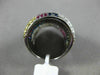 LARGE 3.0CT WHITE & FANCY YELLOW DIAMOND AAA SAPPHIRE & RUBY 18K WHITE GOLD RING