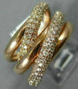 ESTATE WIDE 1.03CT DIAMOND 14KT ROSE GOLD 3D CLASSIC MULTI ROW ANNIVERSARY RING