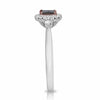 .63CT WHITE & PINK DIAMOND 18KT WHITE ROSE GOLD PRINCESS 3 STONE ENGAGEMENT RING