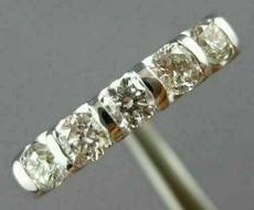ESTATE .50CT DIAMOND 14KT WHITE GOLD 3D 5 STONE CHANNEL TENSION ANNIVERSARY RING