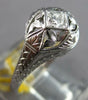 ANTIQUE ART DECO .05CT OLD MINE DIAMOND 18K WHITE GOLD 3D ENGAGEMENT RING #27469