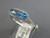 1.56CT DIAMOND & AAA BLUE TOPAZ 14K WHITE GOLD 3D OVAL & ROUND FILIGREE FUN RING