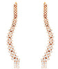ESTATE 3.58CT DIAMOND 14KT ROSE GOLD 3 ROW FLEXIBLE CHANDELIER HANGING EARRINGS