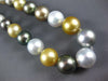 LARGE AAA SOUTH SEA & TAHITIAN PEARL 14K YELLOW GOLD 3D GRADUATING LOVE NECKLACE