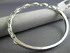 ESTATE WIDE 1.02CT DIAMOND 14K WHITE GOLD INFINITY SEMI ETERNITY BANGLE BRACELET