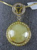 5.36CT WHITE & YELLOW DIAMOND & YELLOW SAPPHIRE 18K YELLOW GOLD CIRCULAR PENDANT