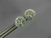 ESTATE .53CT DIAMOND 18KT WHITE GOLD 3D 7MM CLUSTER ROUND HALO STUD EARRINGS