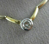 ESTATE .70CT DIAMOND 14K WHITE & YELLOW GOLD SOLITAIRE BEZEL LINK NECKLACE #5401