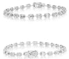 ESTATE 3.5CT DIAMOND 14KT WHITE GOLD ROUND & BAGUETTE MULTI LINK TENNIS BRACELET