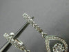 ESTATE .58CT DIAMOND 14K WHITE GOLD 3D FLOWER PEAR SHAPE HUGGIE HANGING EARRINGS