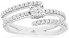 ESTATE WIDE .58CT DIAMOND 14KT WHITE GOLD 3D ROUND AND OVAL CRISS CROSS RING