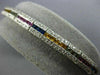 ESTATE 5.04CT DIAMOND & AAA MULTI COLOR SAPPHIRE 14KT WHITE GOLD TENNIS BRACELET