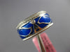 WIDE .30CT DIAMOND & BLUE ENAMEL 18K WHITE GOLD A INITIAL MULTI LEAF ETOILE RING