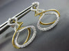 LARGE .63CT DIAMOND 18K 2 TONE GOLD MULTI ROW INFINITY OVAL FUN HANGING EARRINGS