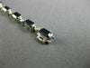 ESTATE 7.84CT DIAMOND & AAA EMERALD CUT SAPPHIRE 18KT WHITE GOLD TENNIS BRACELET