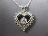 ESTATE .58CT DIAMOND 14KT WHITE GOLD CLASSIC SOLITAIRE HEART LOVE PENDANT 26888