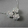 ANTIQUE 1.14CT ROUND CUT DIAMOND 14KT WHITE GOLD CLASSIC TRIPLE FLOWER PENDANT